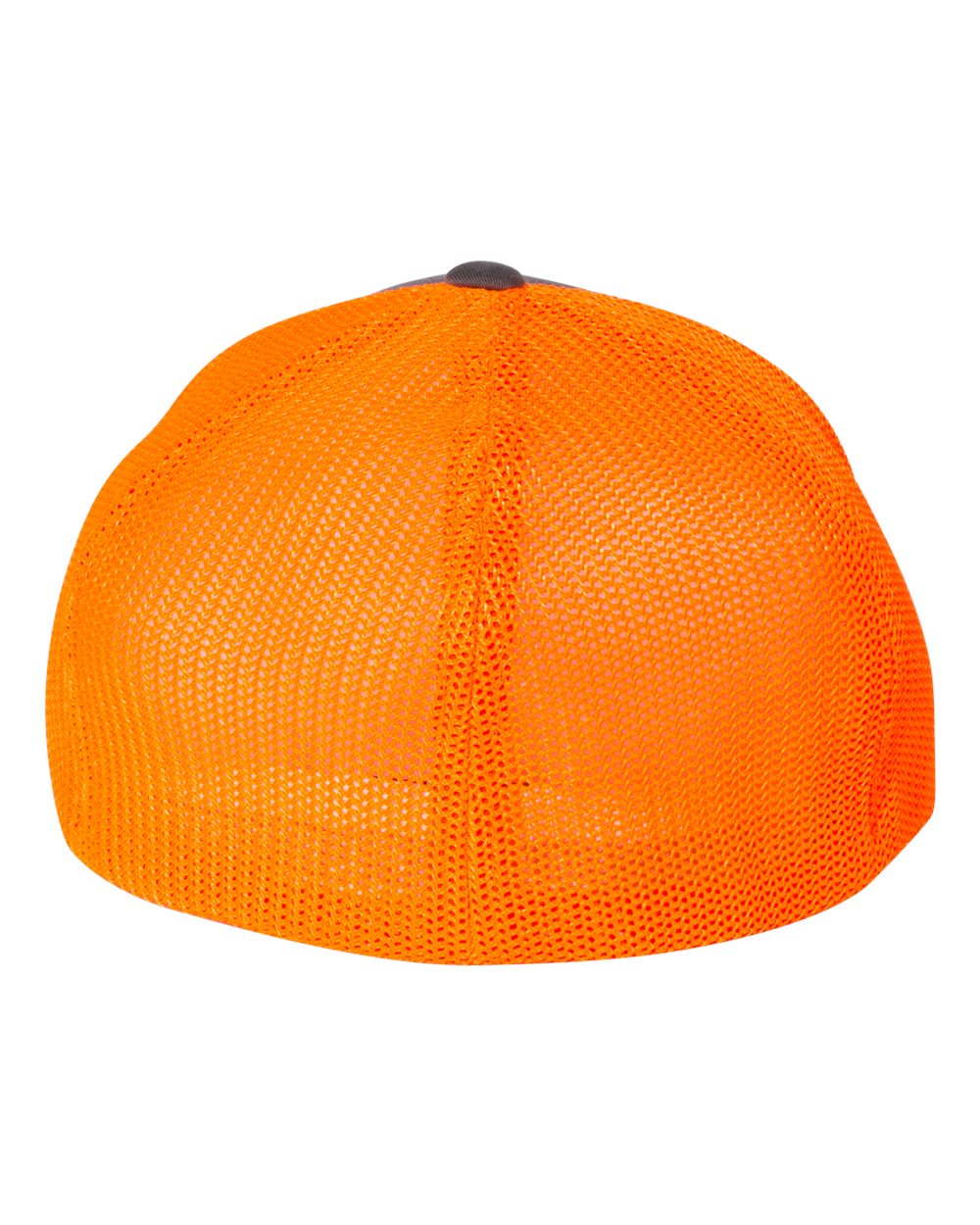 charcoal and neon orange hat