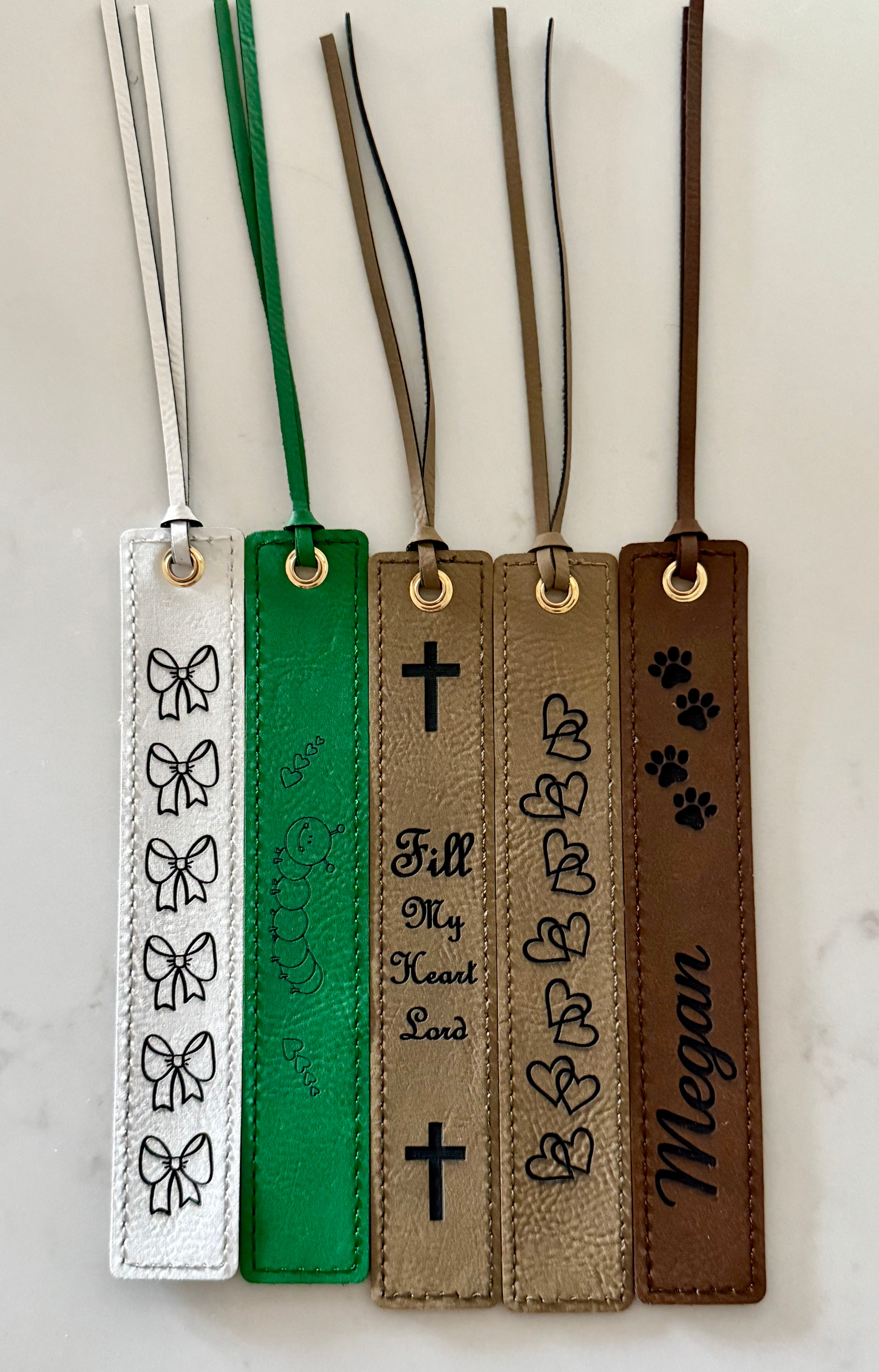 Personalized Custom PU Leather Bookmarks - Blank Engravable Leatherette