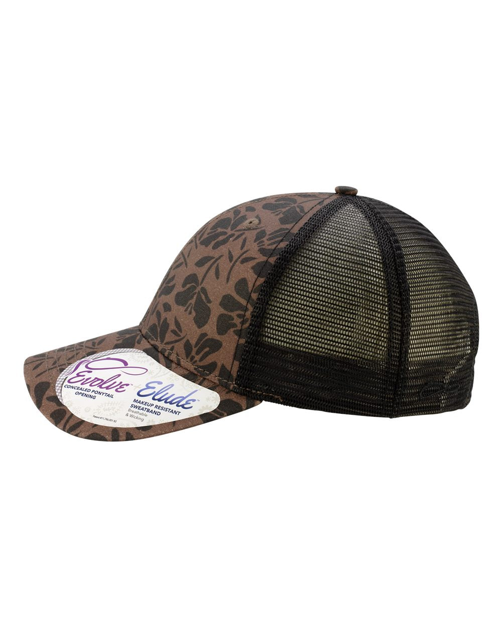 chocolate floral and black hat