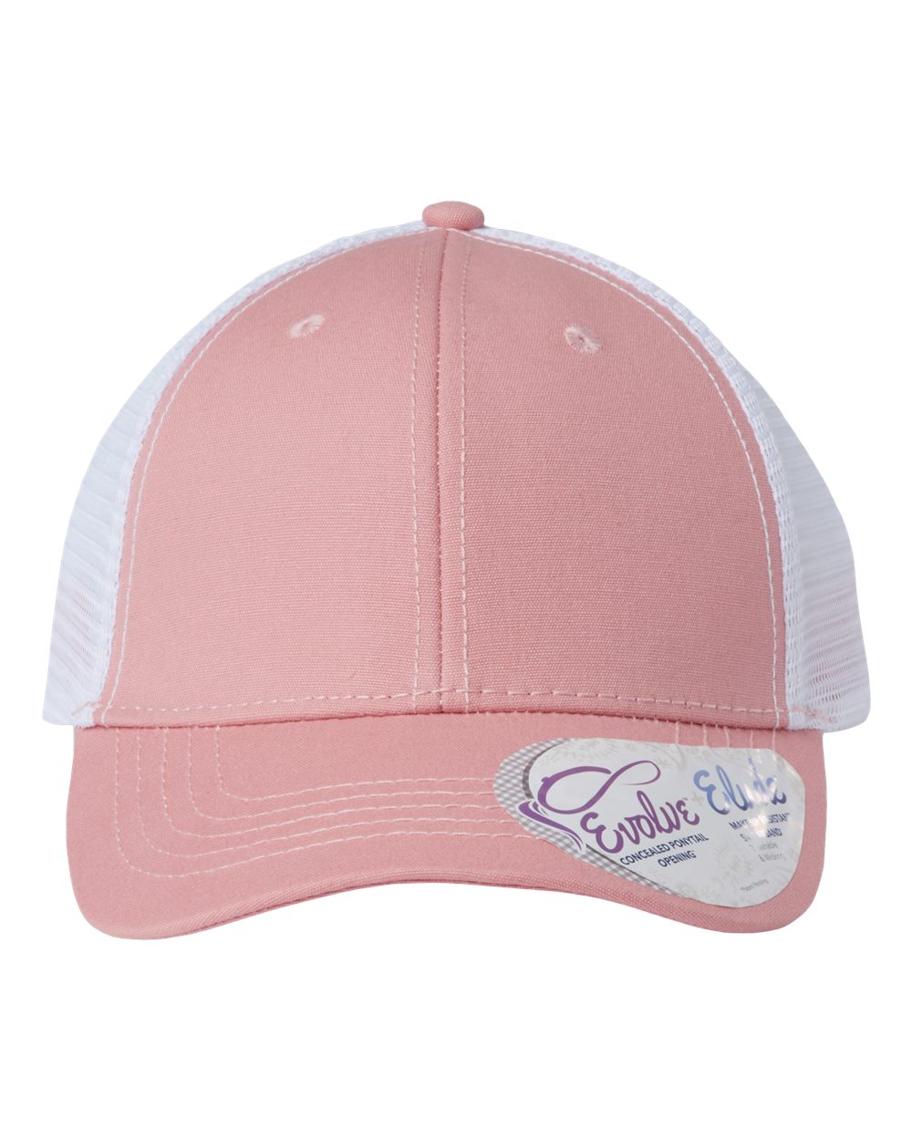 dusty rose and white hat