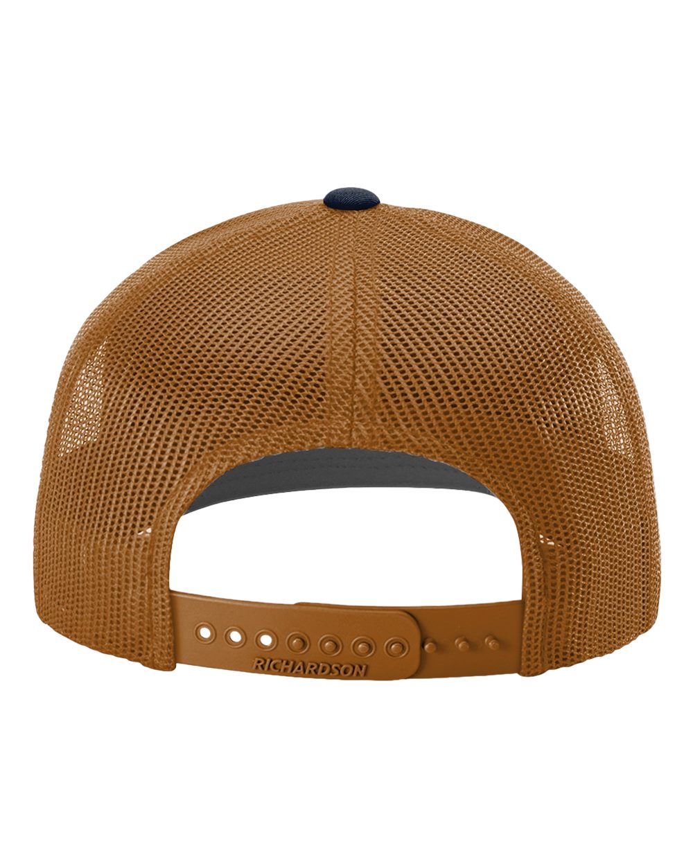 navy blue and carmel hat 