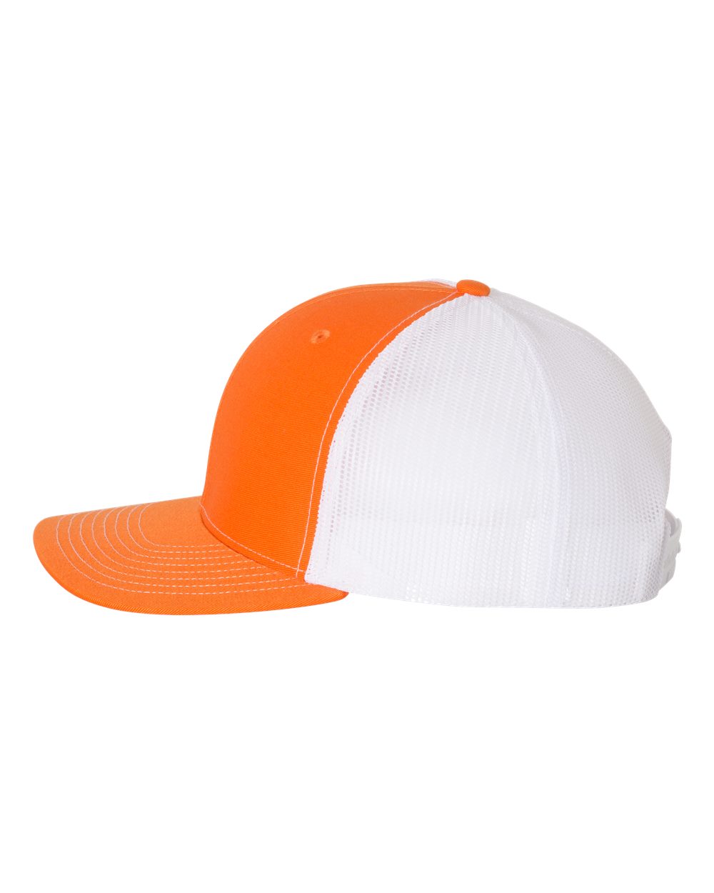 orange and white hat