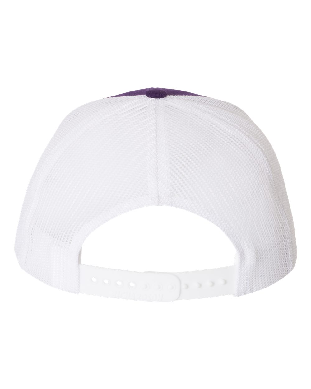 purple and white hat