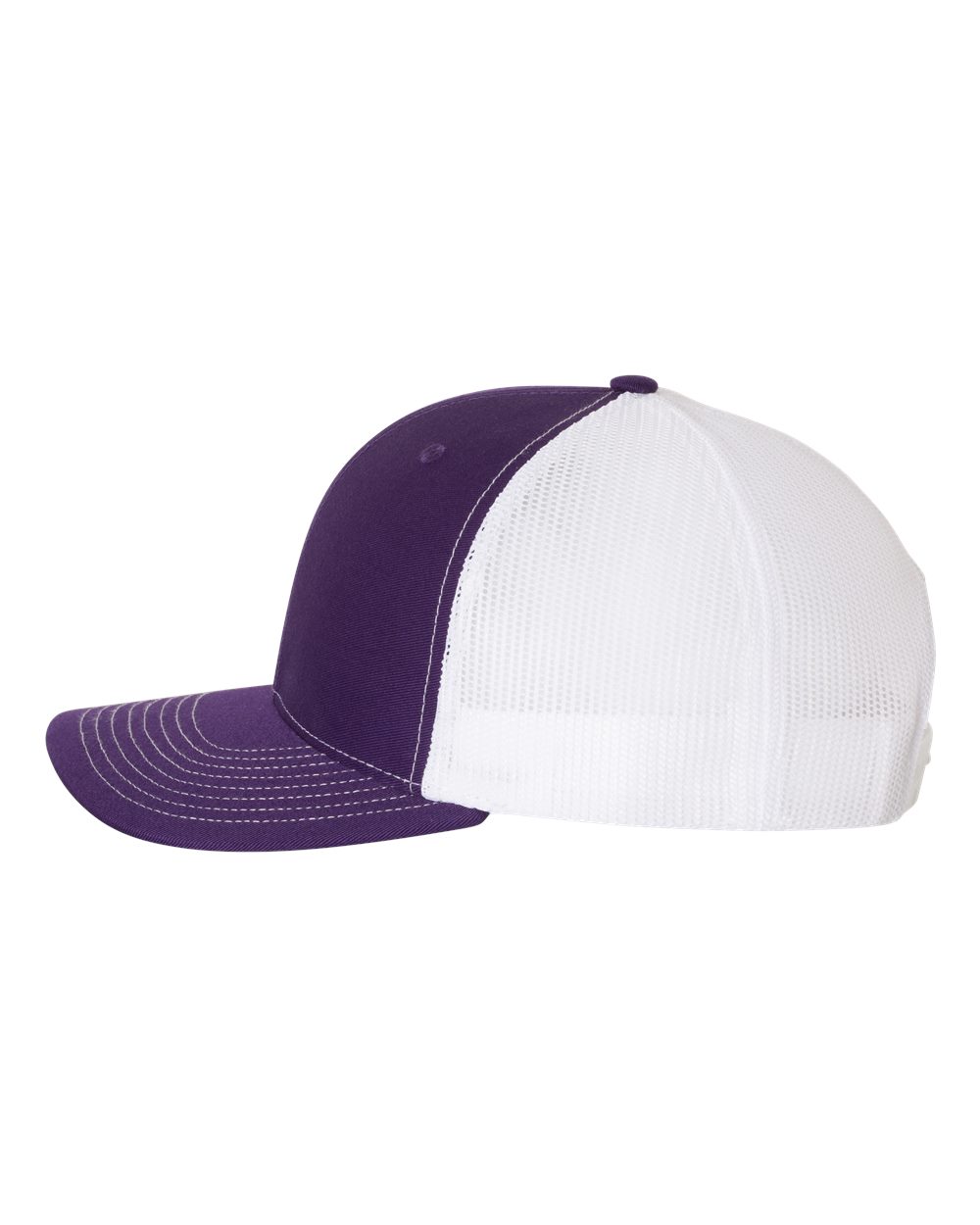 purple and white hat