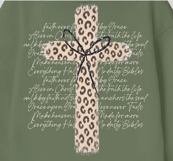 Leopard Cross with Writing