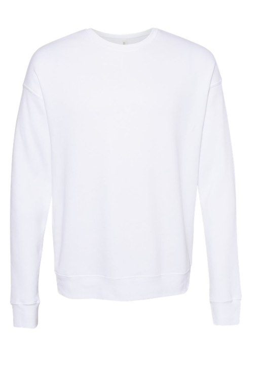 Bella+Canvas Unisex Drop Shoulder Fleece Sweatshirt in White